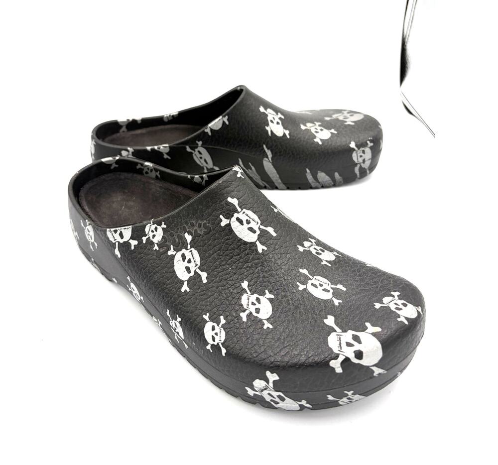 Birkenstock rubber Black skull slip-on Clogs Size 48